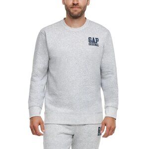 Gap Men's L Logo Crewneck Sweatshirt Gray Cotton Blend h1921